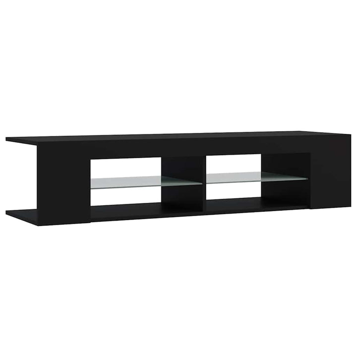 tv-skab med LED-lys 135x39x30 cm sort