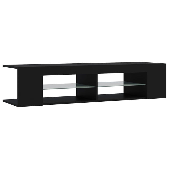 tv-skab med LED-lys 135x39x30 cm sort