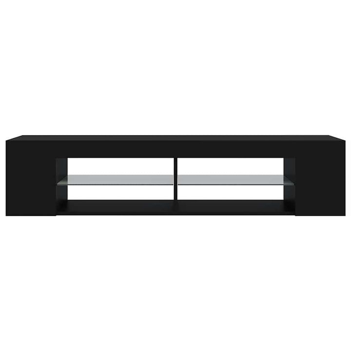 tv-skab med LED-lys 135x39x30 cm sort