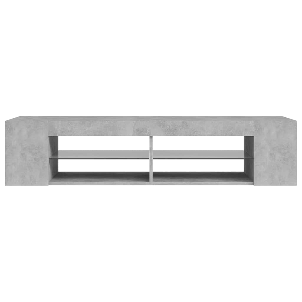 tv-skab med LED-lys 135x39x30 cm betongrå