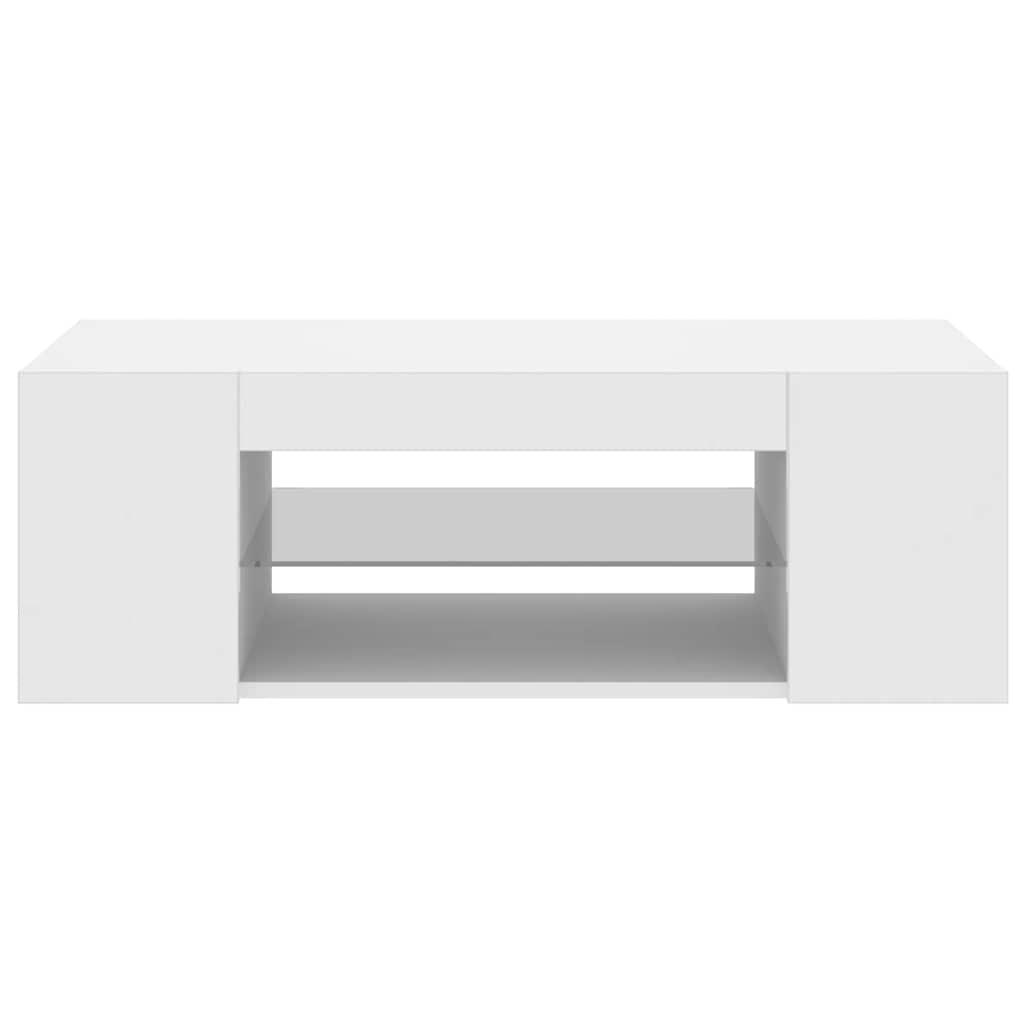 tv-skab med LED-lys 90x39x30 cm hvid