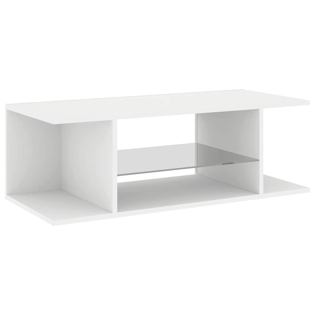 tv-skab med LED-lys 90x39x30 cm hvid