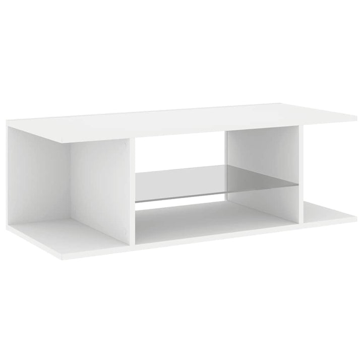 tv-skab med LED-lys 90x39x30 cm hvid