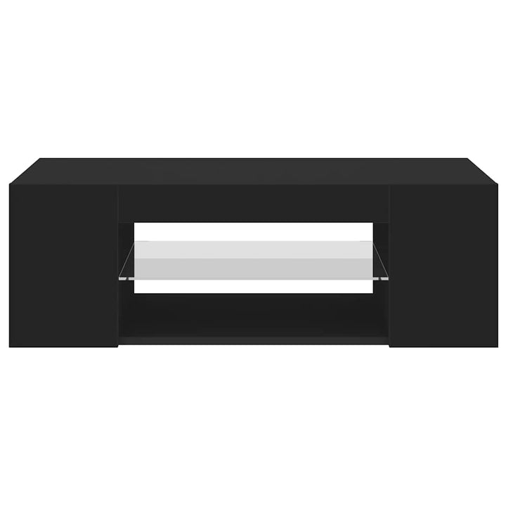 tv-bord med LED-lys 90x39x30 cm sort