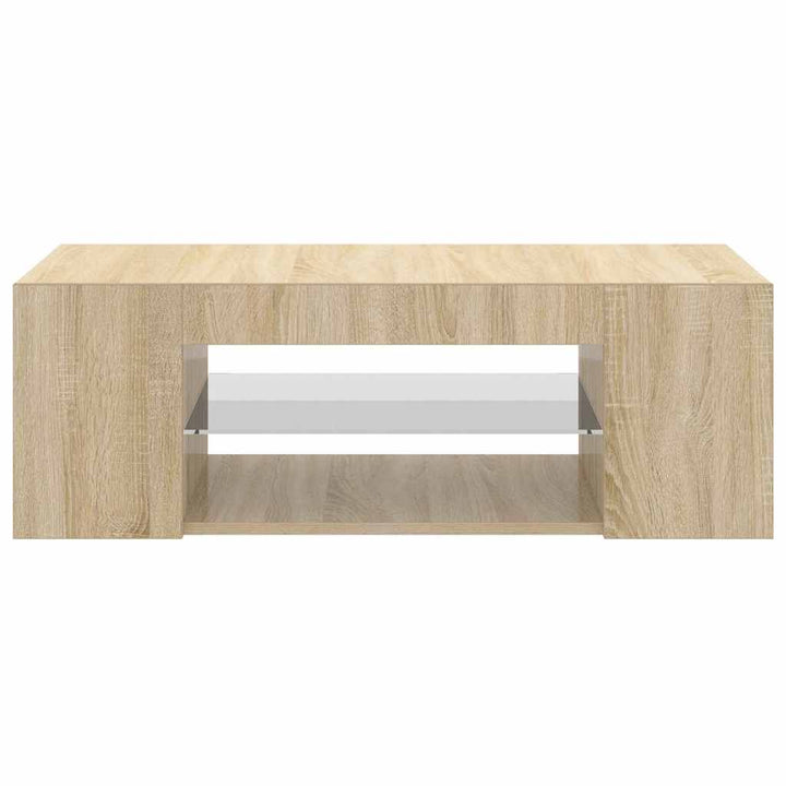 tv-bord med LED-lys 90x39x30 cm sonoma-eg