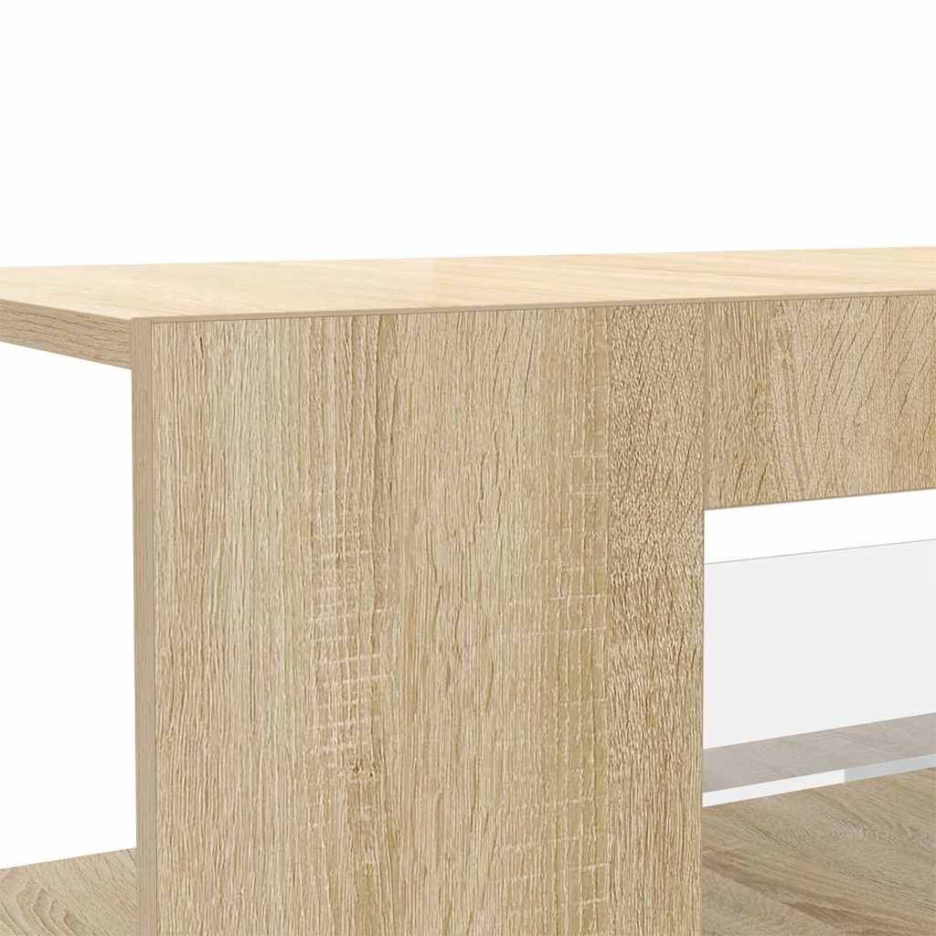 tv-bord med LED-lys 90x39x30 cm sonoma-eg
