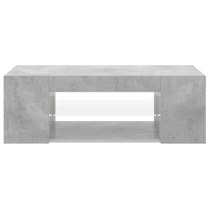tv-bord med LED-lys 90x39x30 cm betongrå