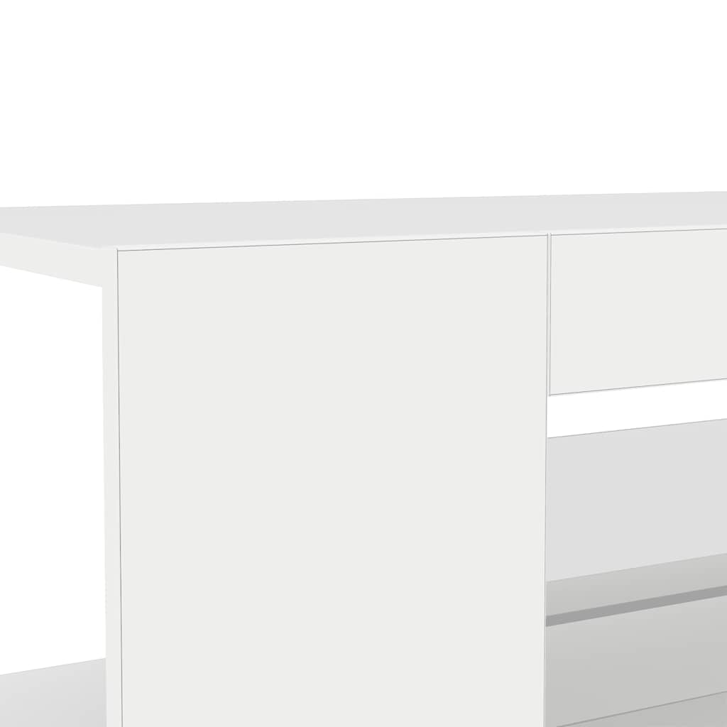 tv-skab med LED-lys 90x39x30 cm hvid højglans
