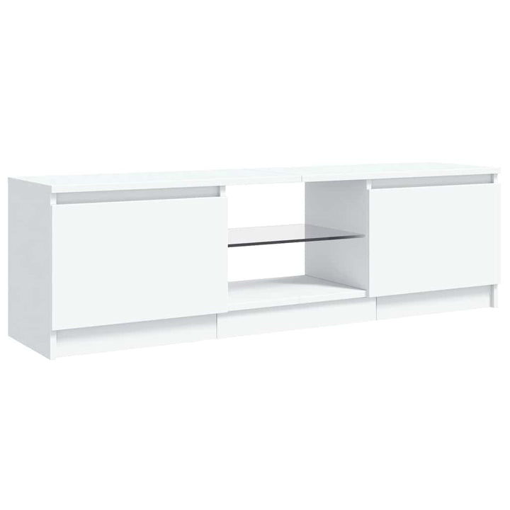 tv-skab med LED-lys 120x30x36 cm hvid