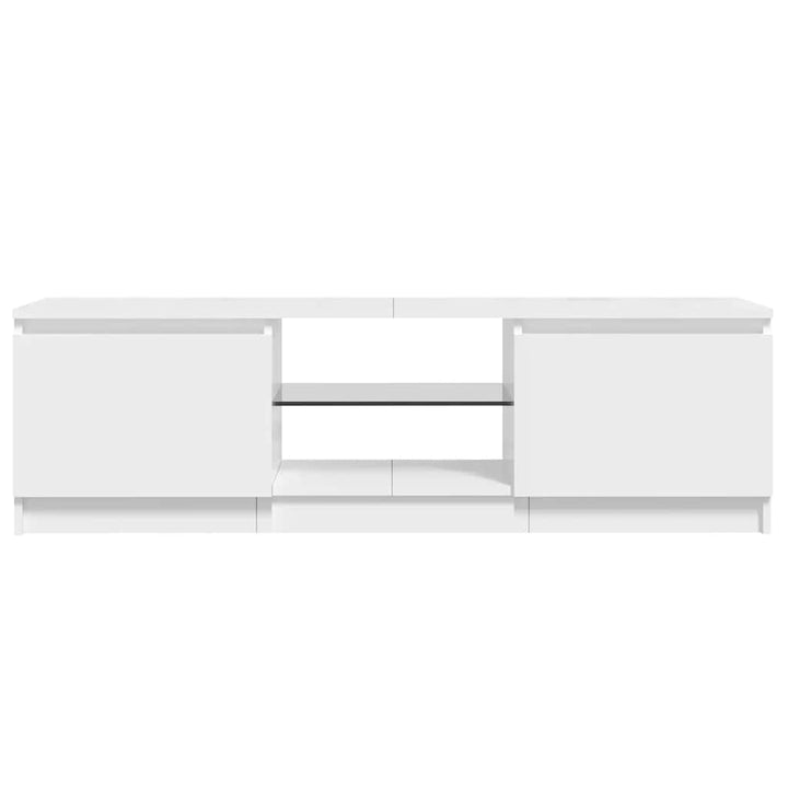 tv-skab med LED-lys 120x30x36 cm hvid højglans