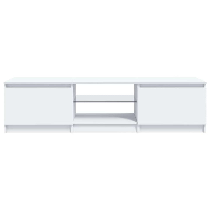 tv-skab med LED-lys 140x40x36 cm hvid