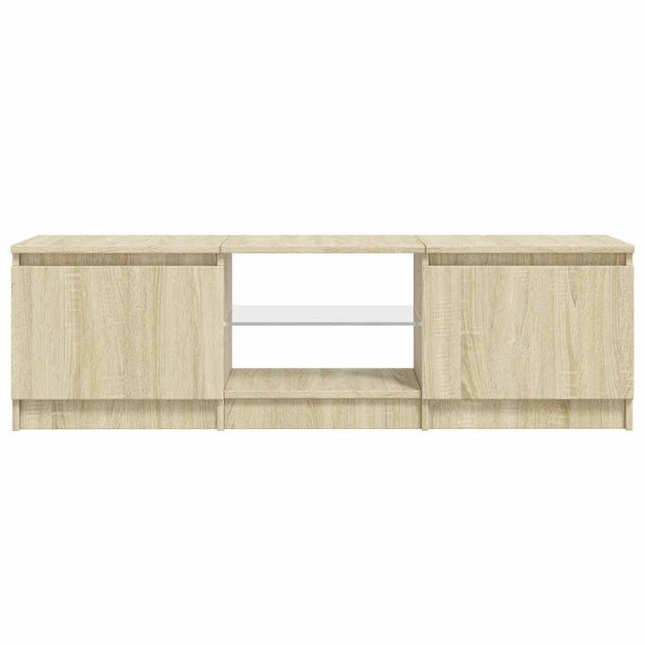 tv-bord med LED-lys 140x40x36 cm sonoma-eg