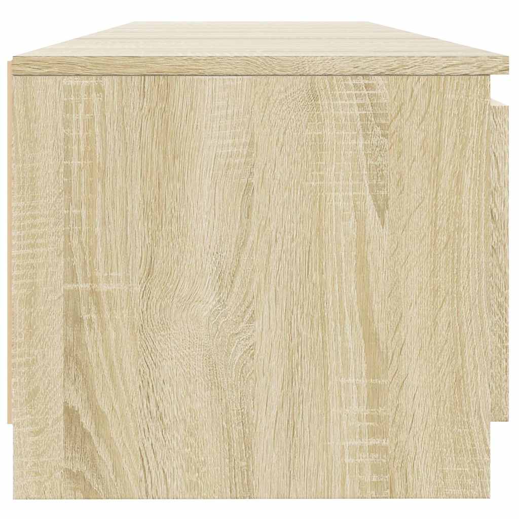 tv-bord med LED-lys 140x40x36 cm sonoma-eg