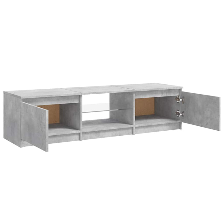 tv-bord med LED-lys 140x40x36 cm betongrå