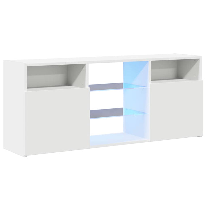 tv-skab med LED-lys 120x30x50 cm hvid