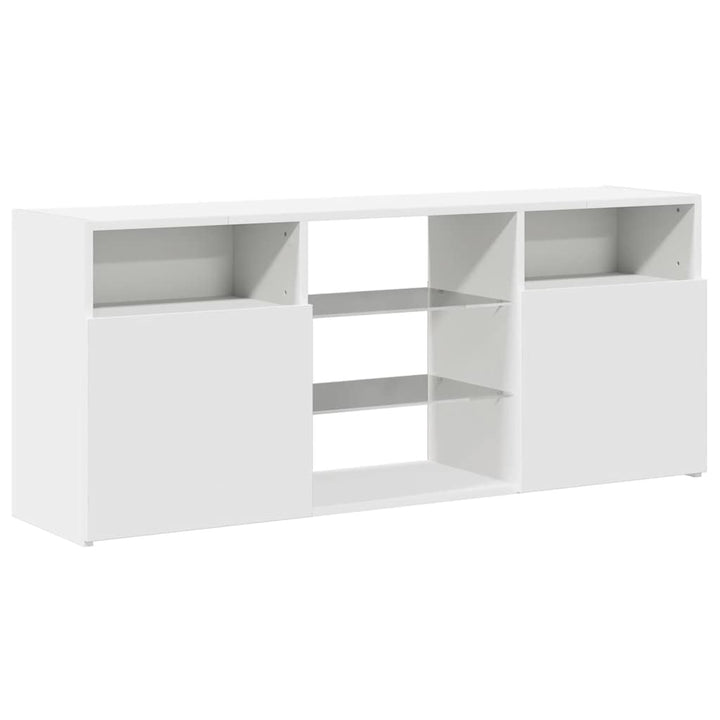 tv-skab med LED-lys 120x30x50 cm hvid