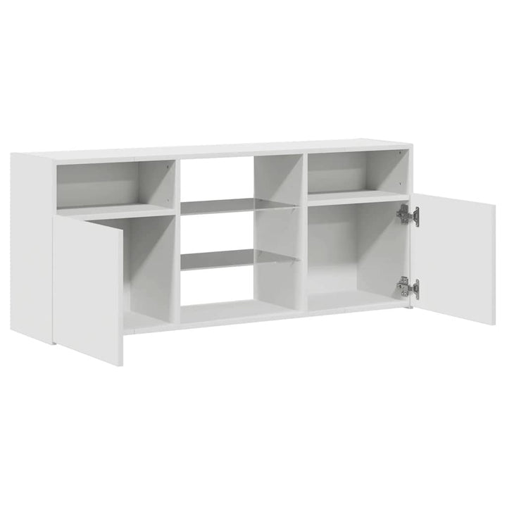 tv-skab med LED-lys 120x30x50 cm hvid