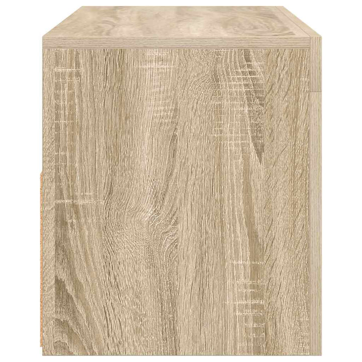 tv-bord med LED-lys 90x35x40 cm sonoma-eg