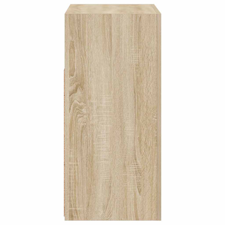 skænk med LED-lys 80x35x75 cm sonoma-eg