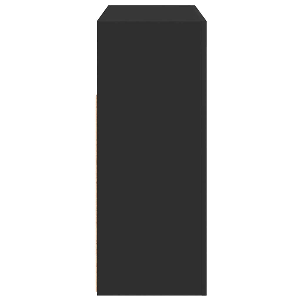 skænk med LED-lys 115,5x30x75 cm sort