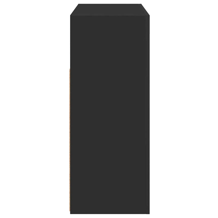skænk med LED-lys 115,5x30x75 cm sort