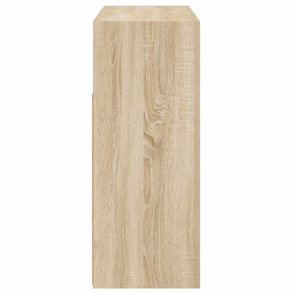 skænk med LED-lys 115,5x30x75 cm sonoma-eg