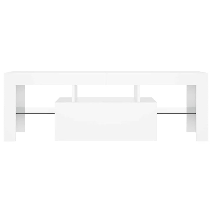 tv-skab med LED-lys 120x35x40 cm hvid