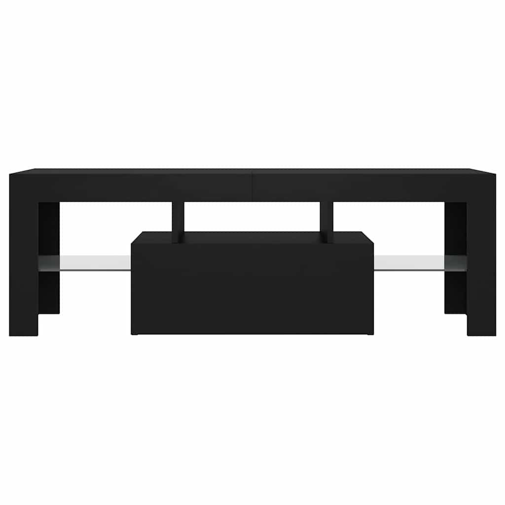 tv-bord med LED-lys 120x35x40 cm sort
