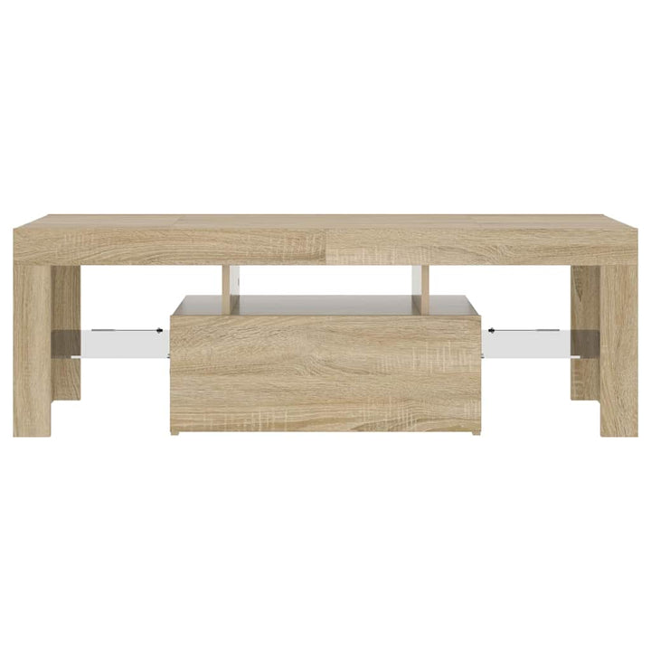 tv-bord med LED-lys 120x35x40 cm sonoma-eg