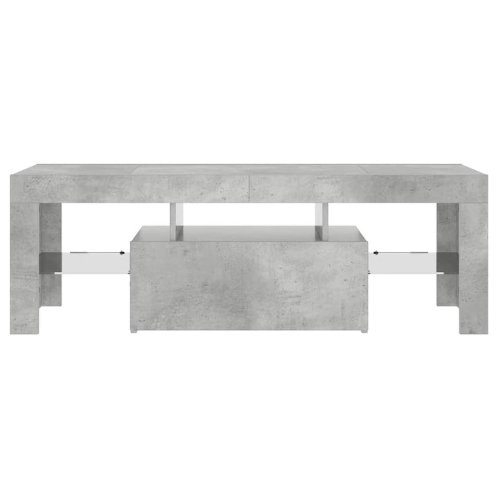 tv-bord med LED-lys 120x35x40 cm betongrå