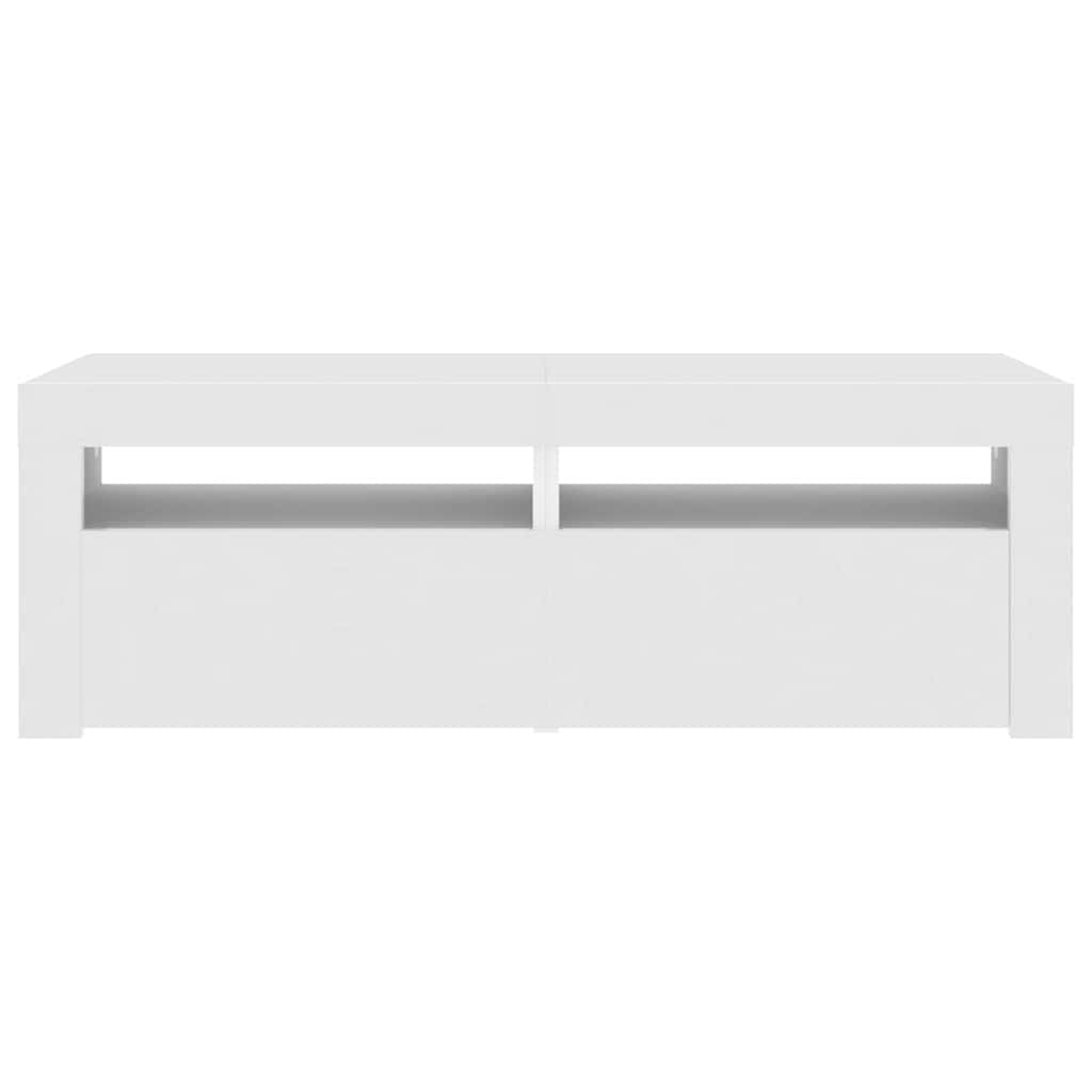 tv-skab med LED-lys 120x35x40 cm hvid