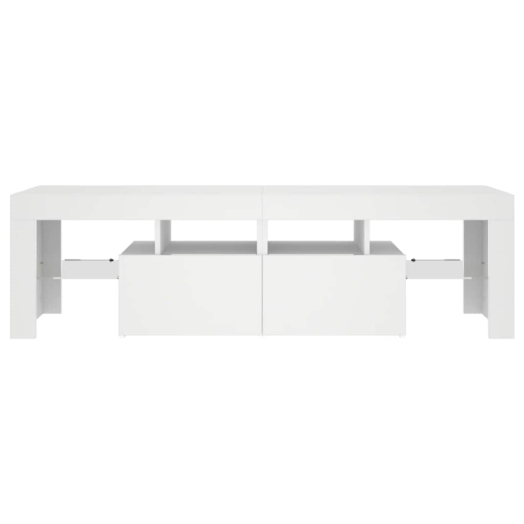 tv-bord med LED-lys 140x36,5x40 cm hvid