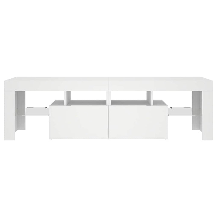 tv-bord med LED-lys 140x36,5x40 cm hvid