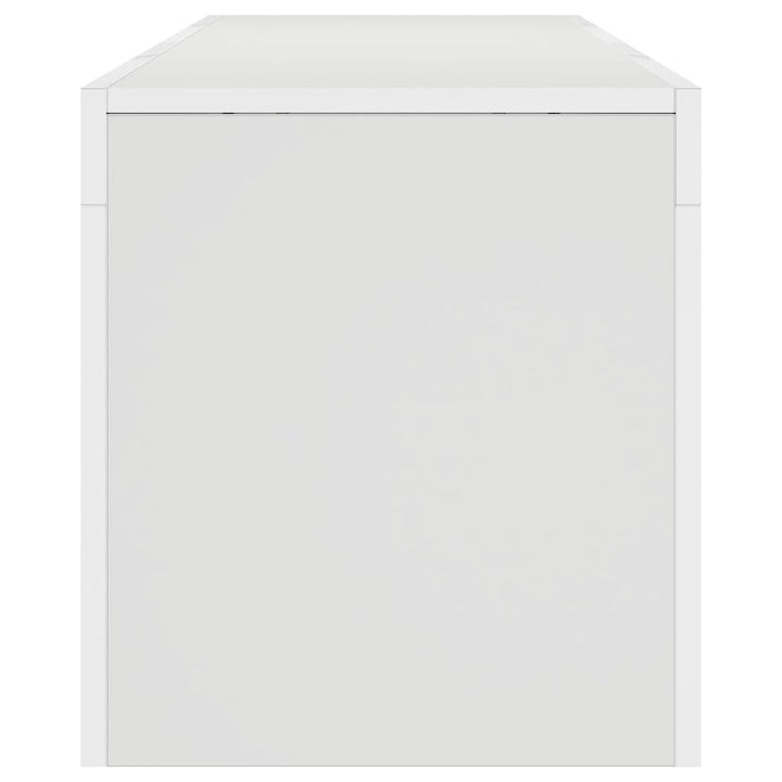 tv-bord med LED-lys 140x36,5x40 cm hvid