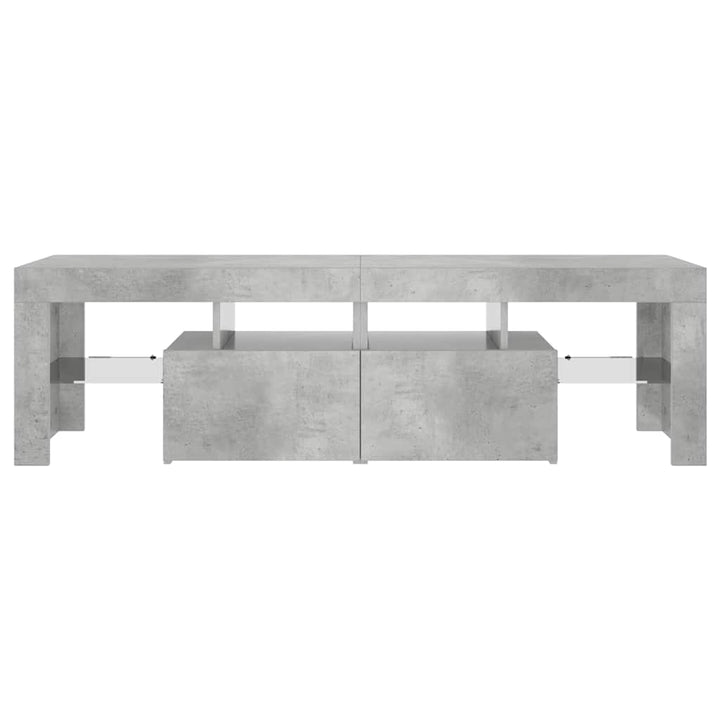 tv-bord med LED-lys 140x36,5x40 cm betongrå
