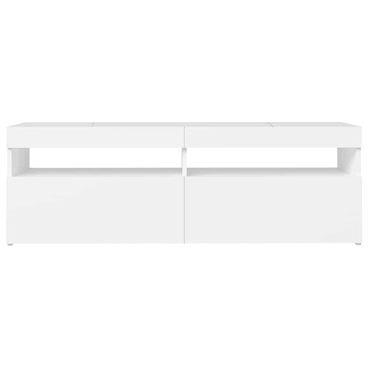 tv-skab med LED-lys 120x35x40 cm hvid