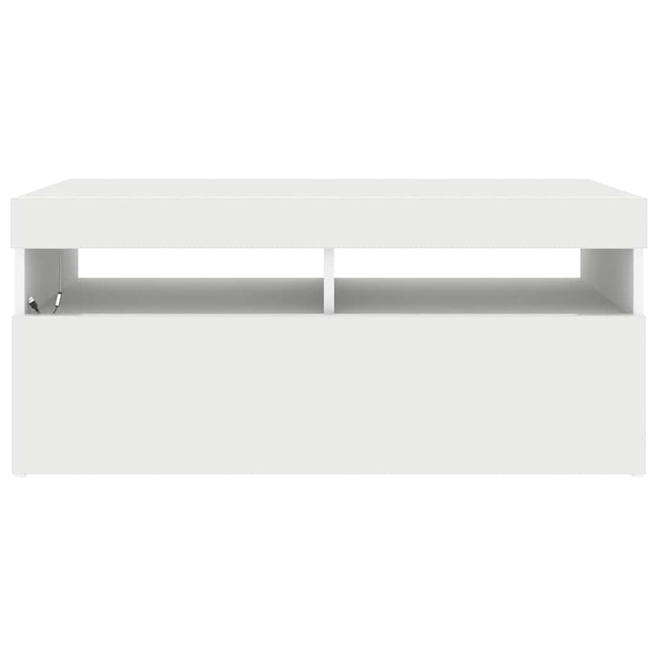 tv-skab med LED-lys 90x35x40 cm hvid