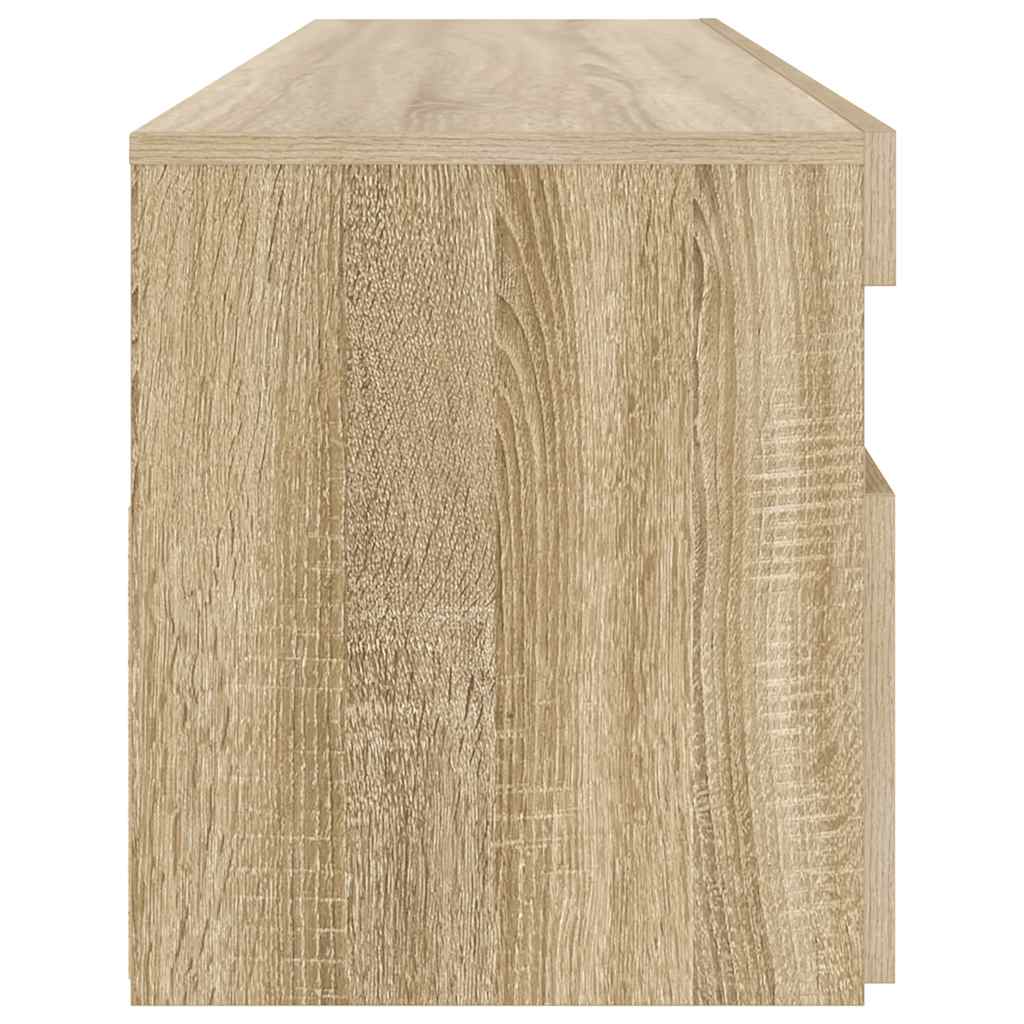tv-bord med LED-lys 90x35x40 cm sonoma-eg