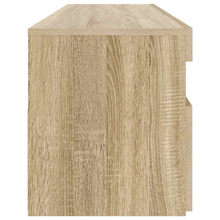 tv-bord med LED-lys 90x35x40 cm sonoma-eg