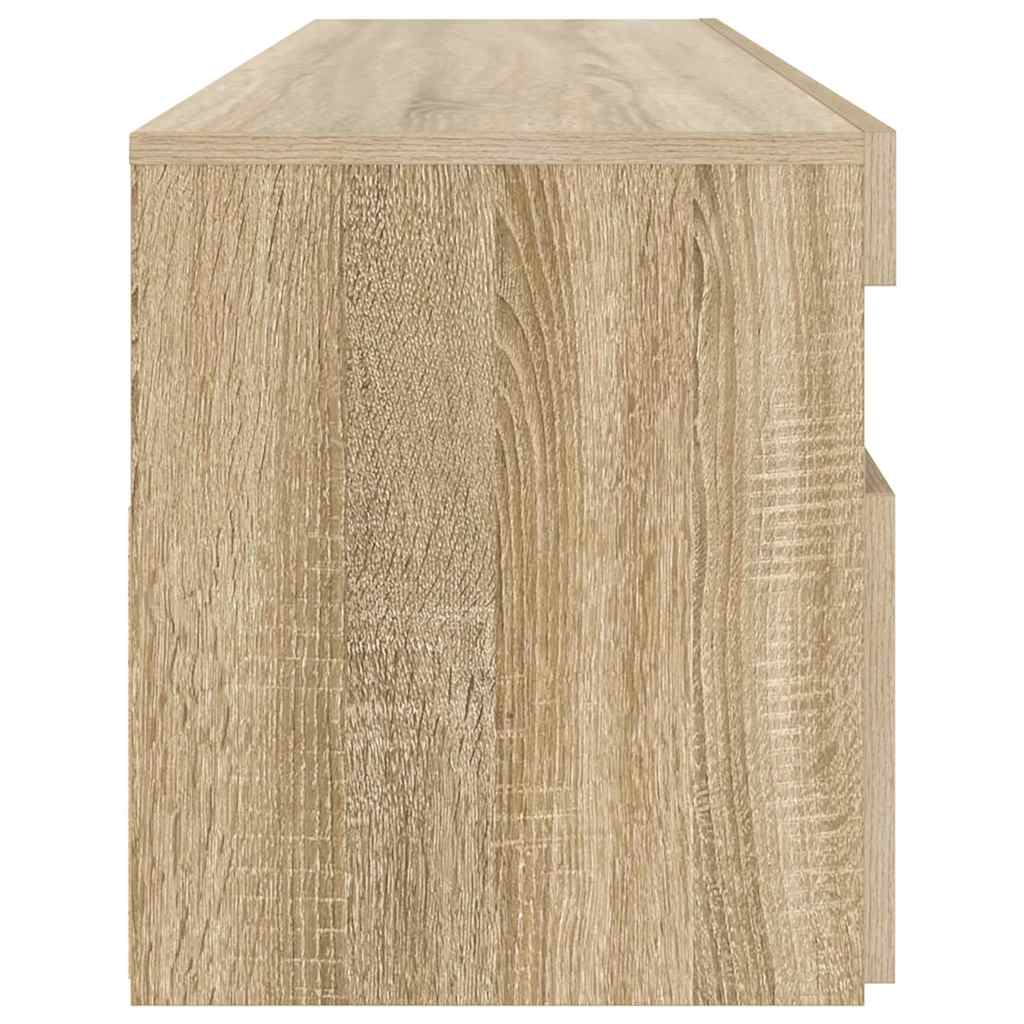 tv-bord med LED-lys 90x35x40 cm sonoma-eg