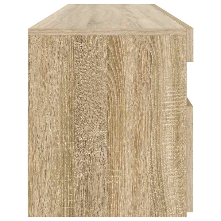 tv-bord med LED-lys 90x35x40 cm sonoma-eg