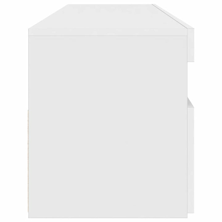 tv-skab med LED-lys 90x35x40 cm hvid højglans