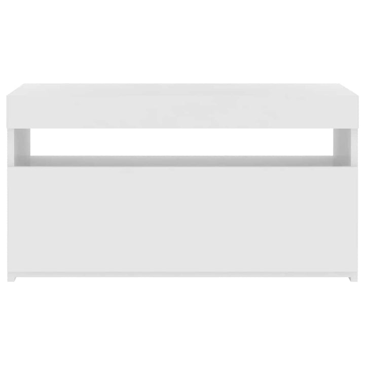 tv-bord med LED-lys 75x35x40 cm hvid
