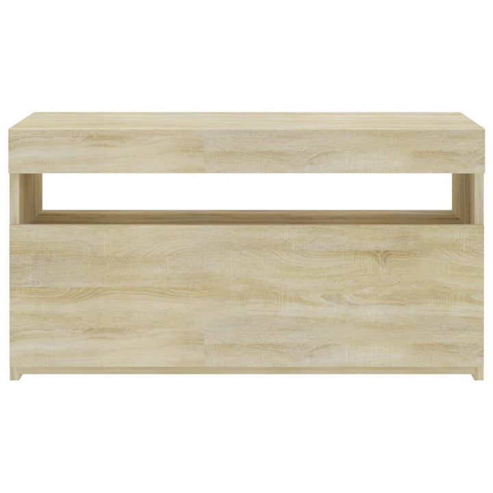 tv-bord med LED-lys 70x35x40 cm sonoma-eg