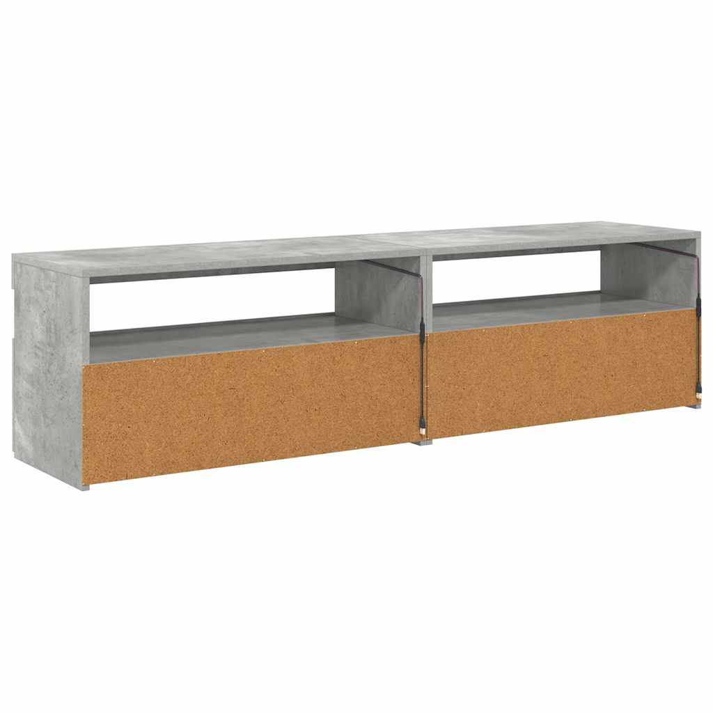 tv-borde 2 stk. med LED-lys 75x35x40 cm betongrå