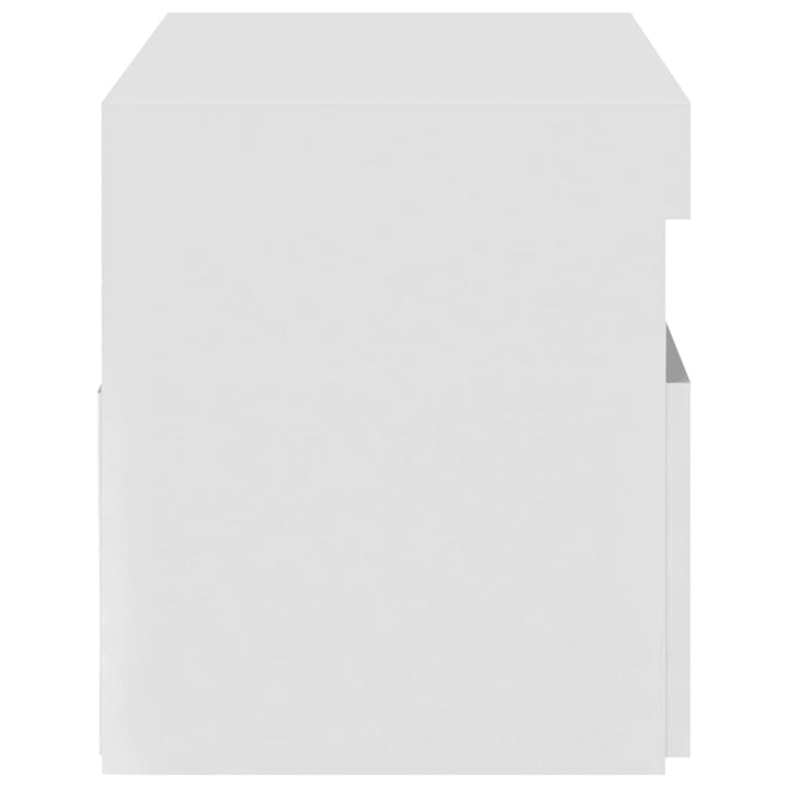 tv-bord med LED-lys 75x35x40 cm hvid højglans
