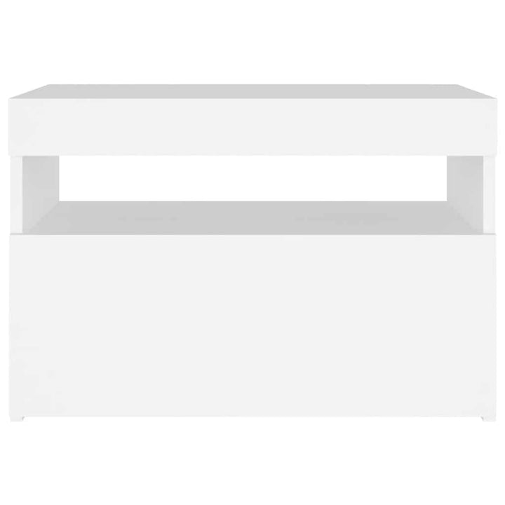 tv-bord med LED-lys 60x35x40 cm hvid
