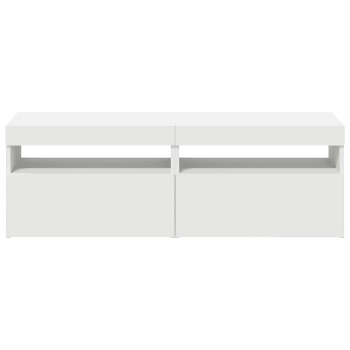 tv-borde med LED-lys 2 stk. 60x35x40 cm hvid