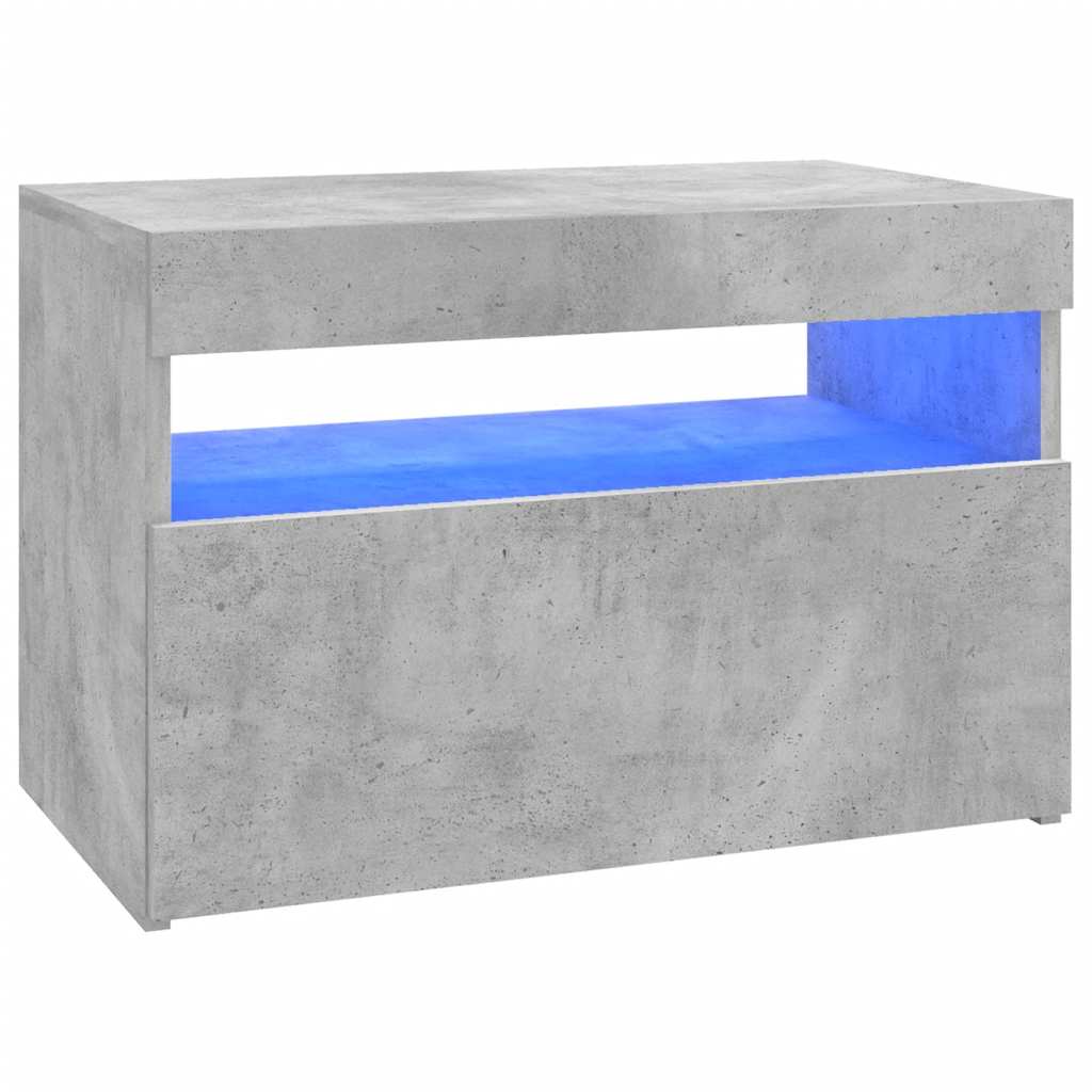tv-borde med LED-lys 2 stk. 60x35x40 cm betongrå