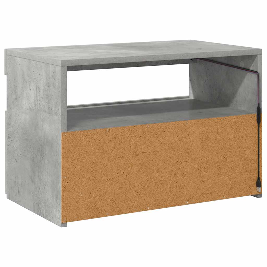 tv-borde med LED-lys 2 stk. 60x35x40 cm betongrå
